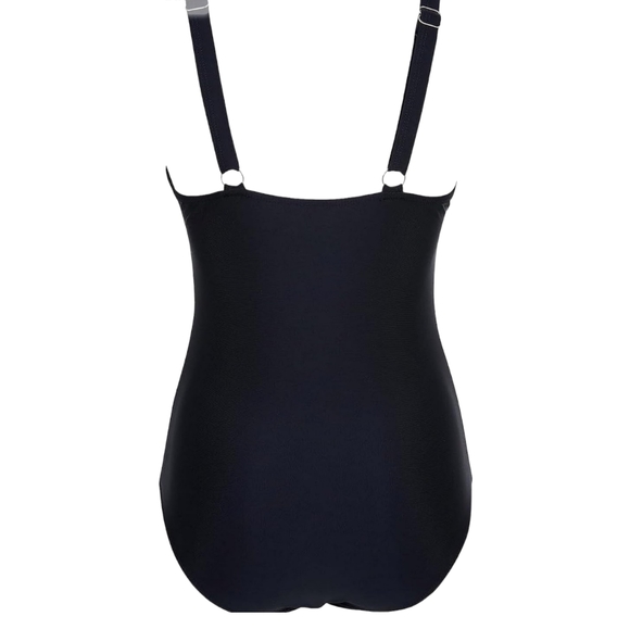 Mesh Tummy Siamese Control Push Up High Waisted Leopard and Black Swimsuit, XXL - Picture 2 of 8